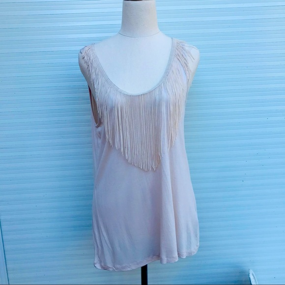 Witchery Tops - Witchery Cream Beige Fringe Top Size Small